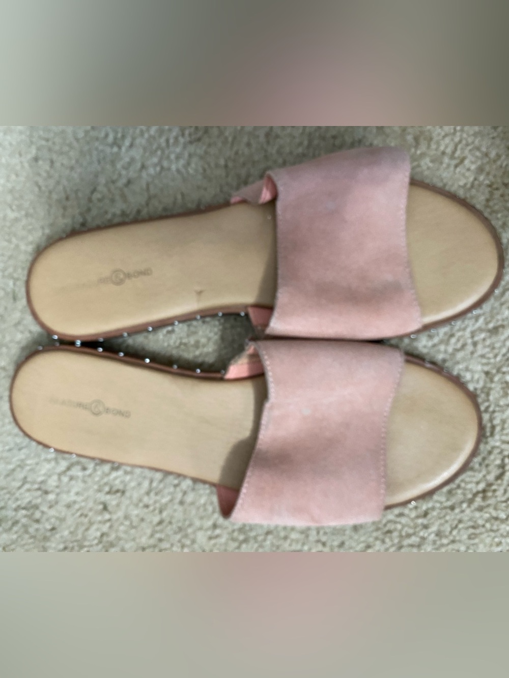 Blush Pink Slide Sandals - Suede Upper